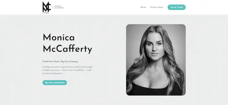 Monica McCafferty - Website Screenshot