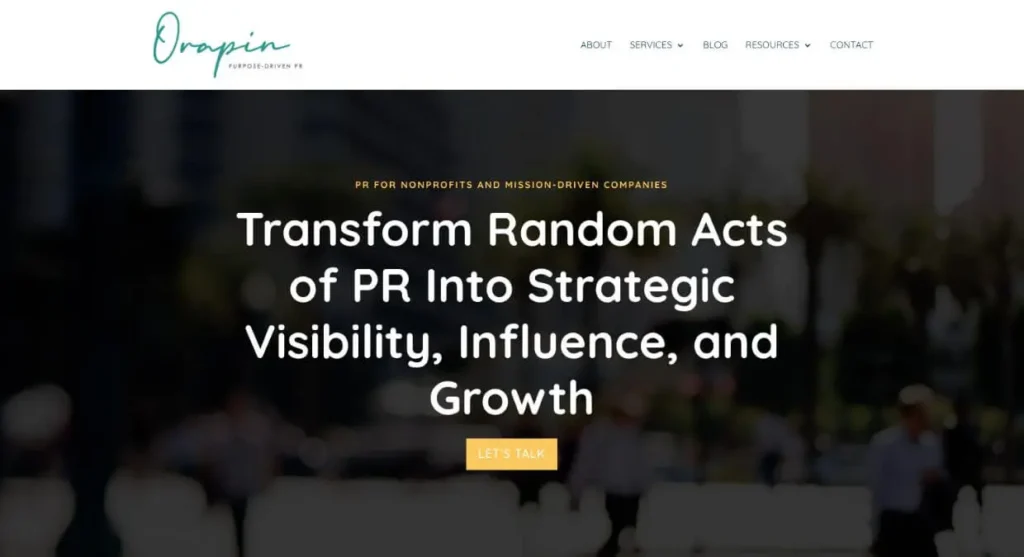 Orapin marketing - Website screenshot